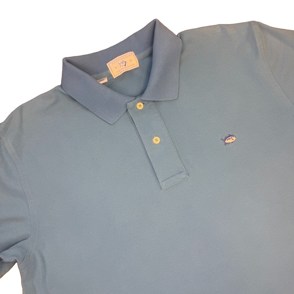 Southern Tide Men's Size Medium (38) Teal Blue Short Sleeve Polo Shirt